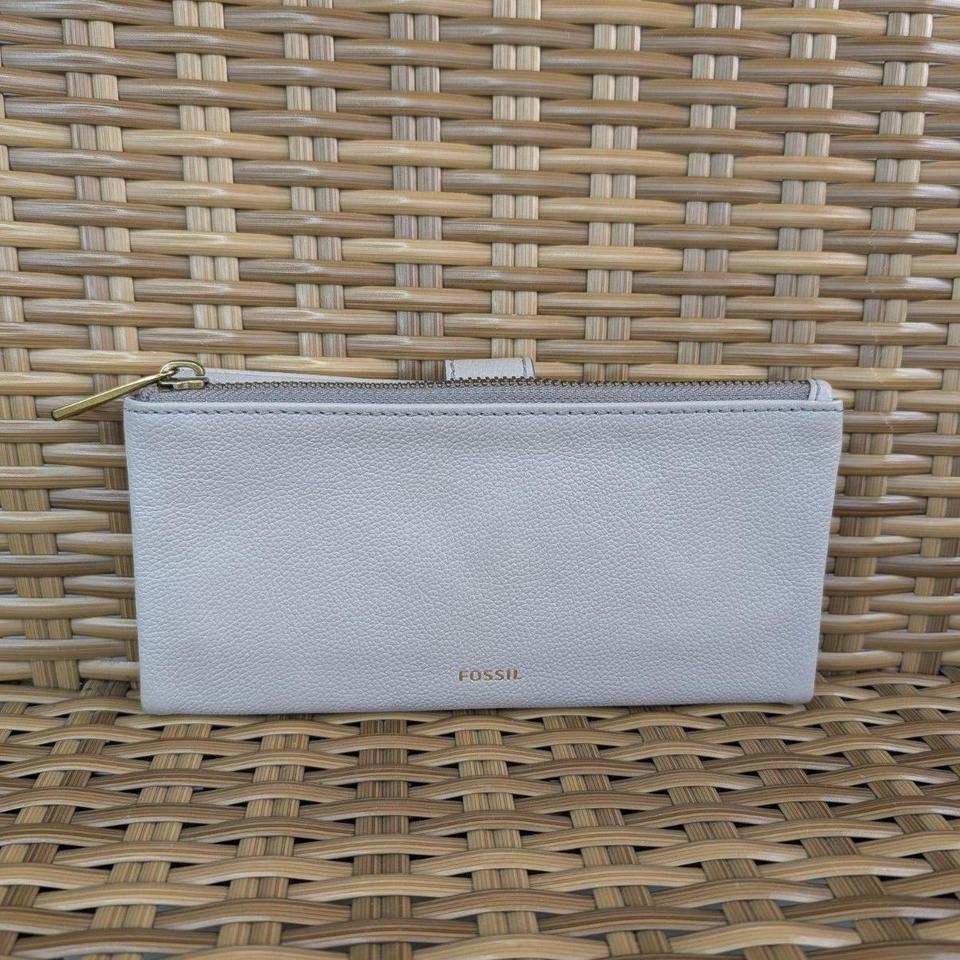 Fossil Light Gray Leather Long Ed04 2