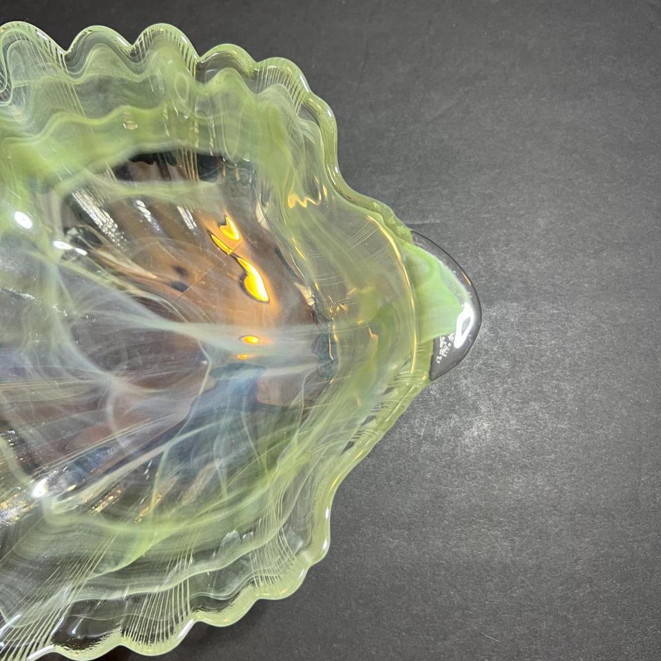 Vintage Green Swirl Opalescent Art 3