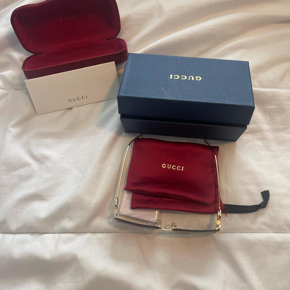Gucci Square Sunglasses With Gold 4