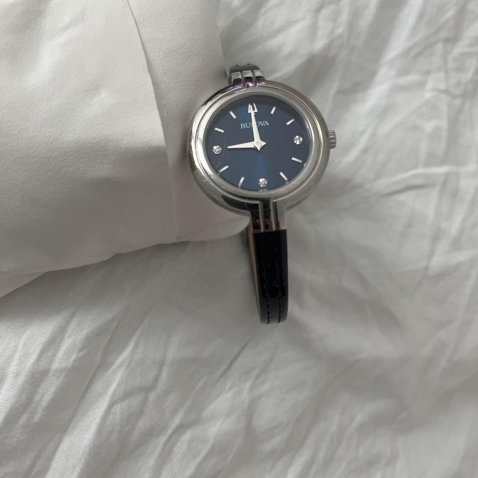 Bulova Blue Leather Watch Luxury 56e2 4