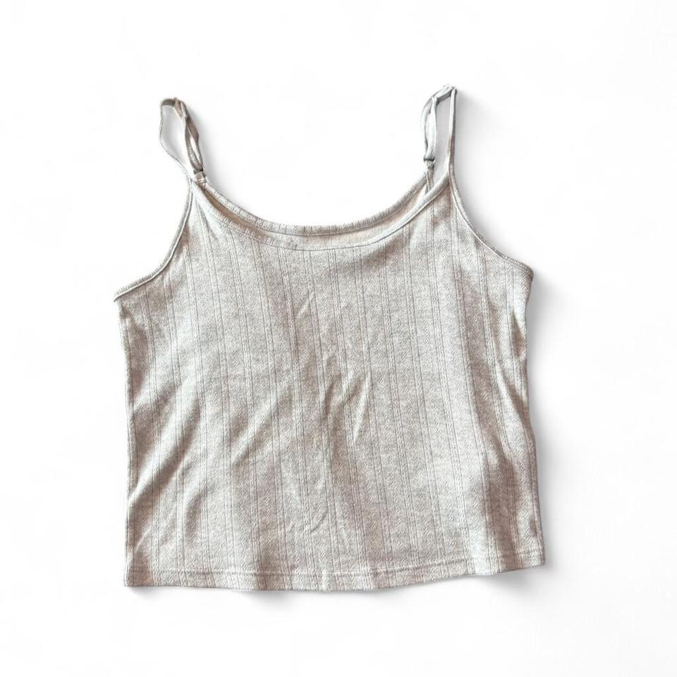 American Eagle Grey Ribbed Tank 6e53