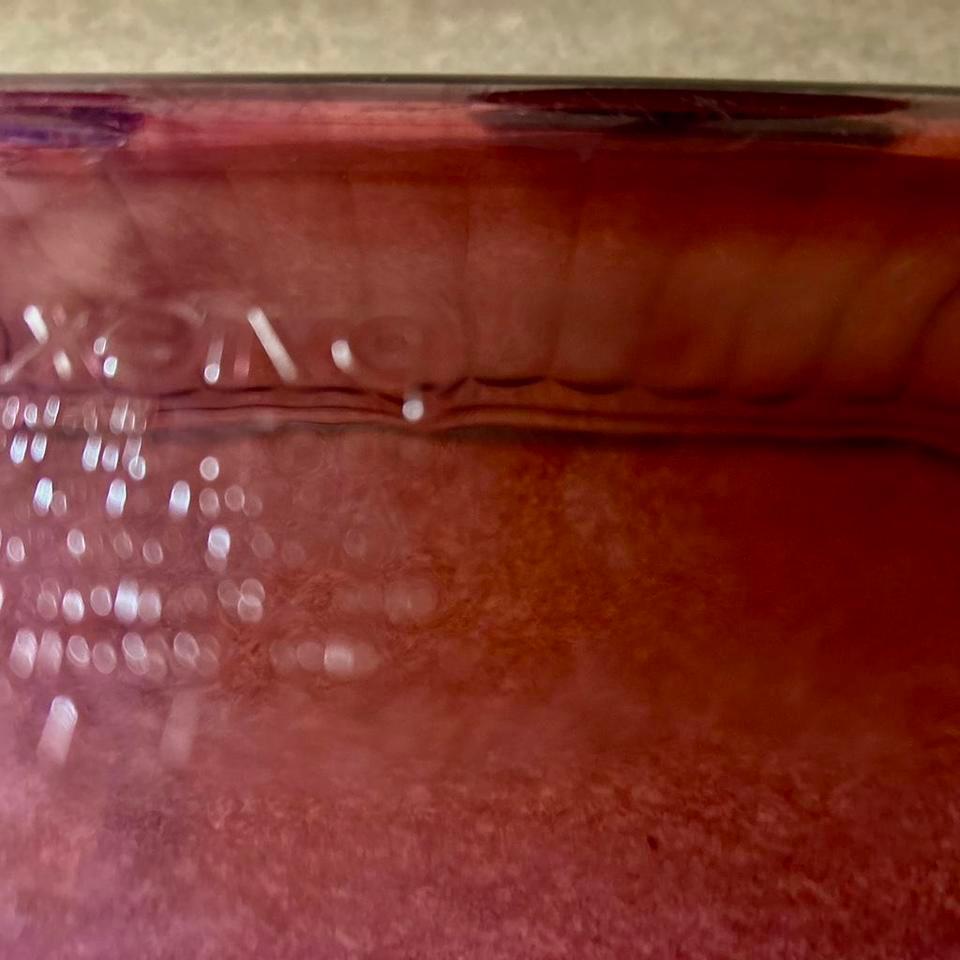 Pyrex Cranberry Glass Baking Casserole 3d2d 3