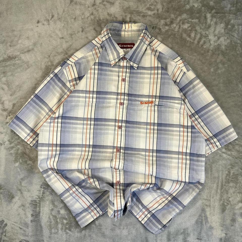 Simms Plaid Fishing Shirt Blue 1127