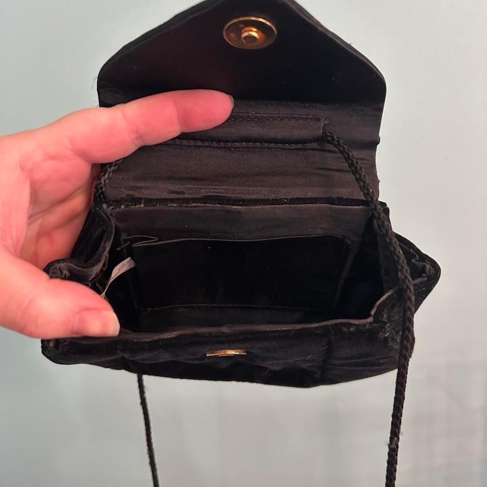 Vtg Mini Black Velvet Crossbody D0f9 5