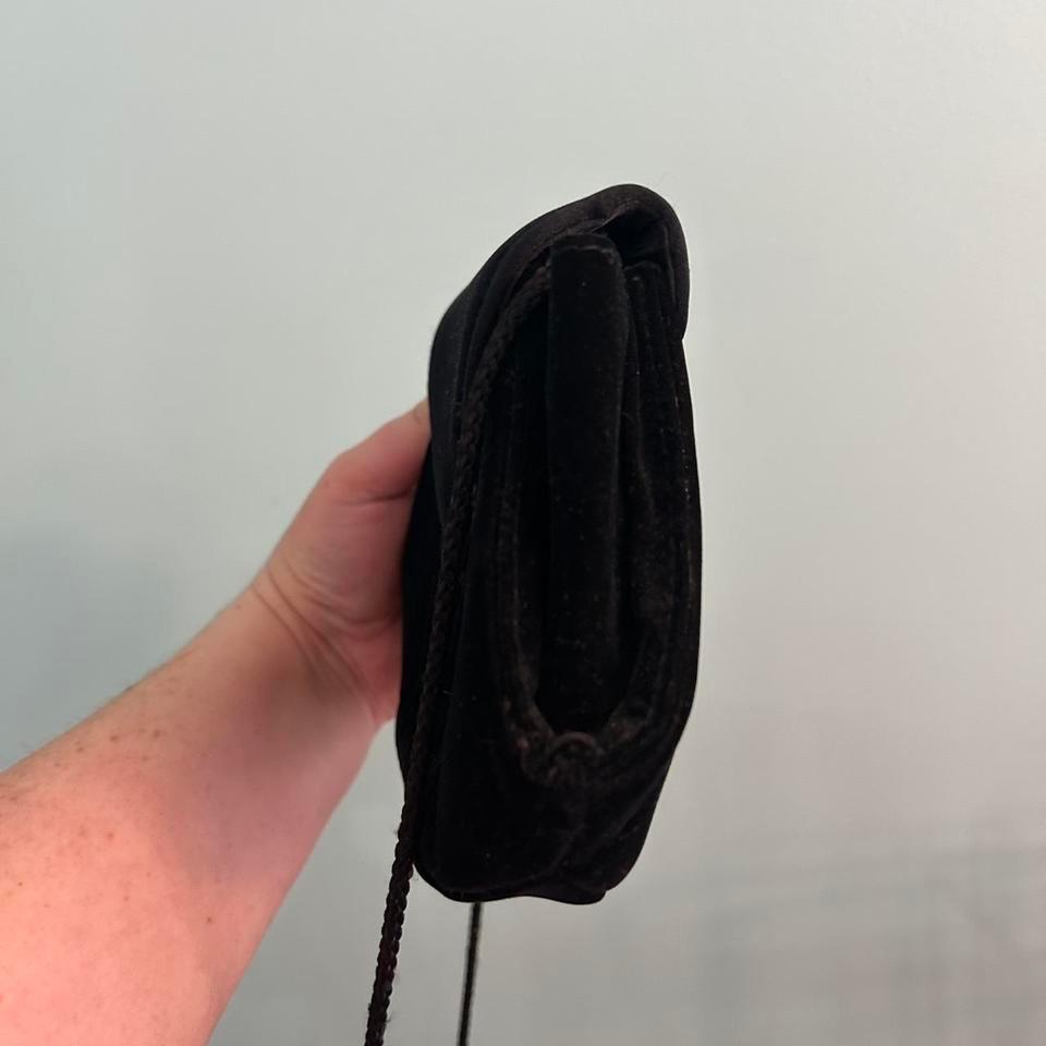Vtg Mini Black Velvet Crossbody D0f9 3