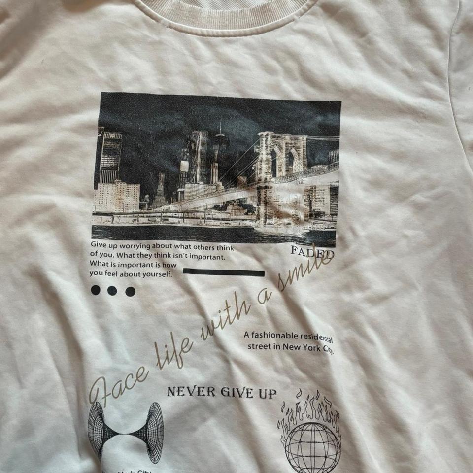 White Graphic Tee With New 6935