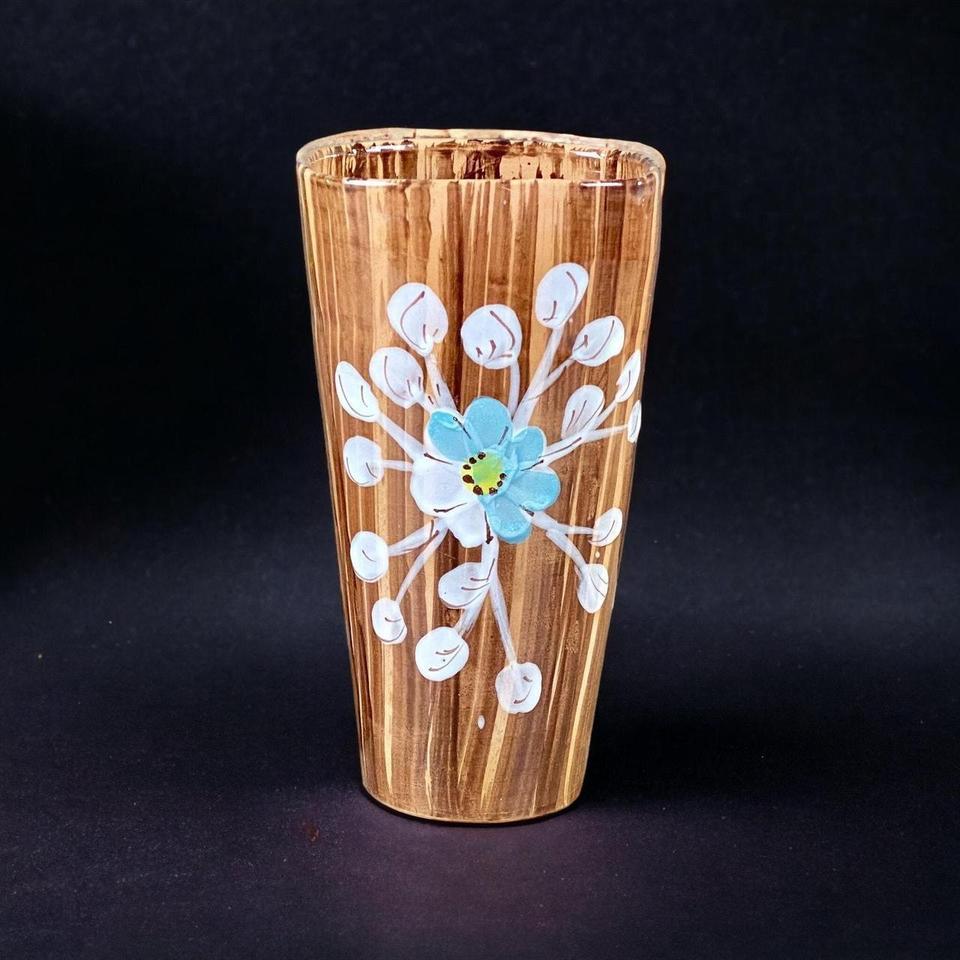 Italy Pottery Vase Wood Grain Fdc5