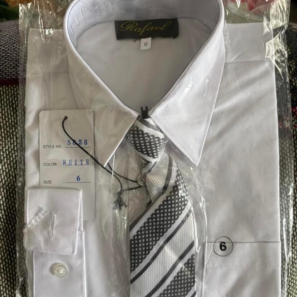 White Shirt And Tie Set 3596
