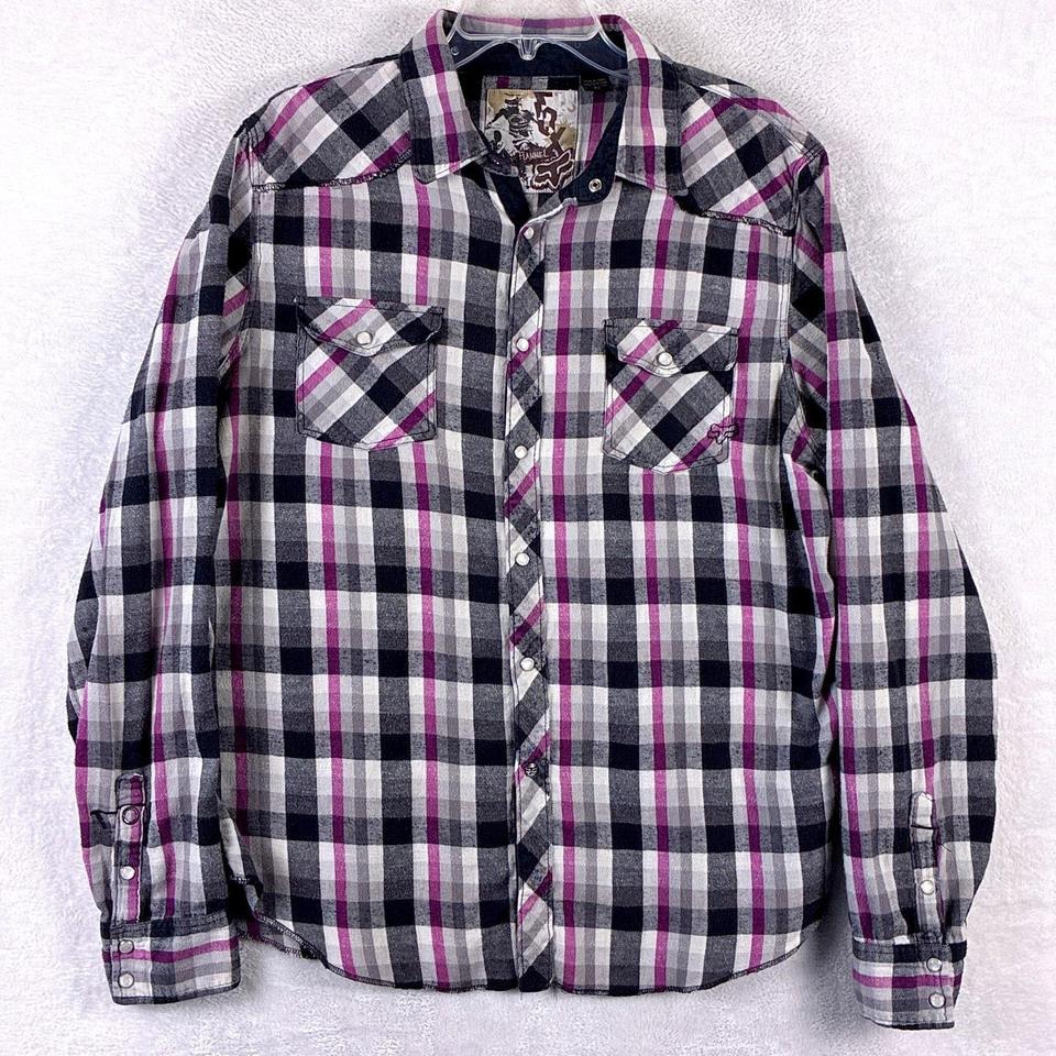 Vtg Fox Racing Flannel Shirt Ae76