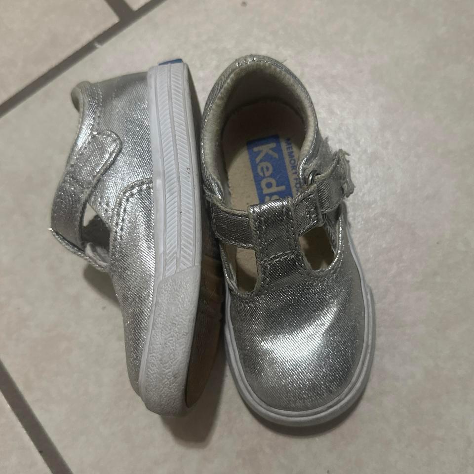 Silver Sparkly Keds Shoes Size E9b7 3