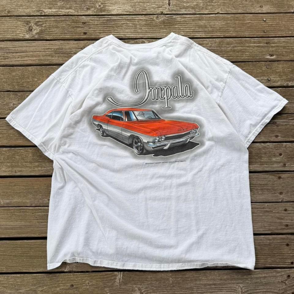 Vintage Chevy Impala White Graphic E42b