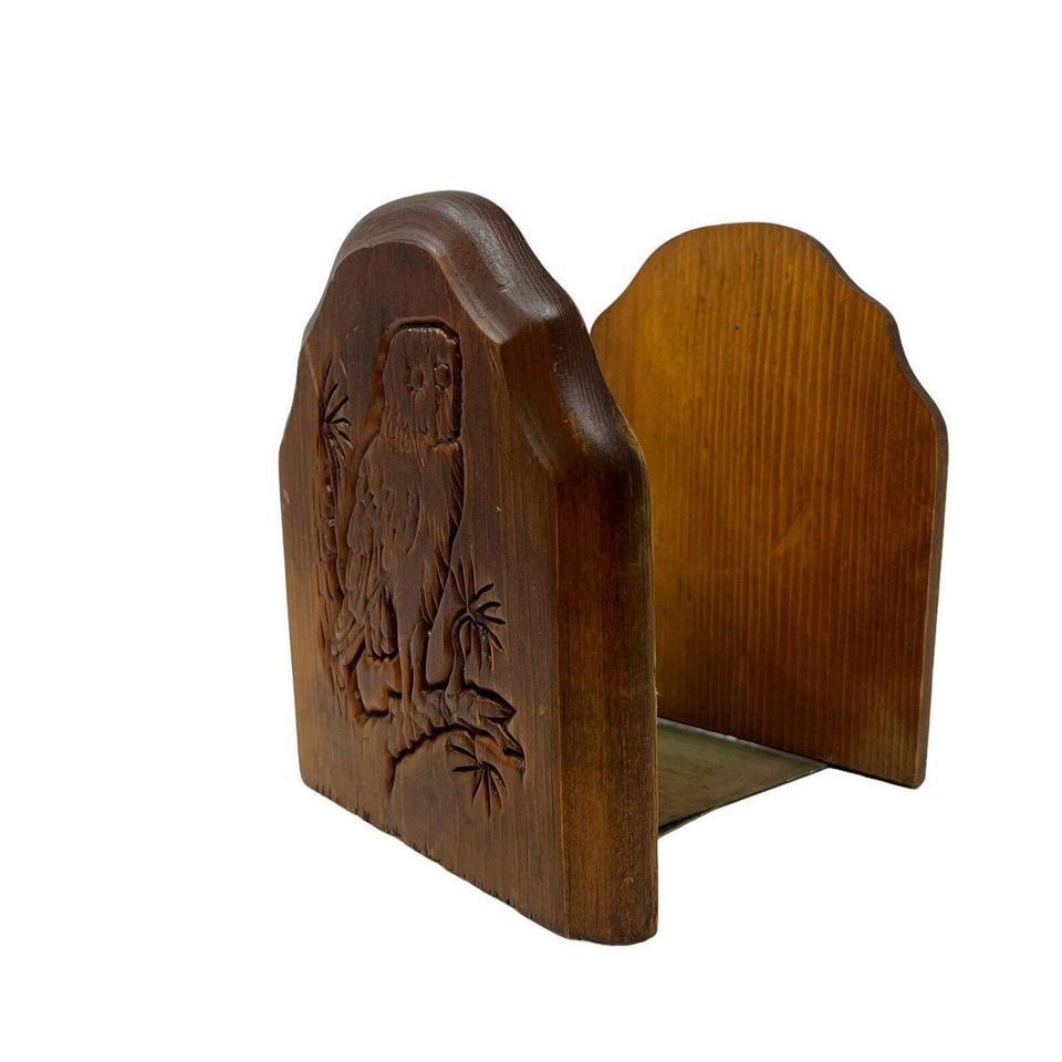 Vintage Wooden Metal Owl Tree E86d 2