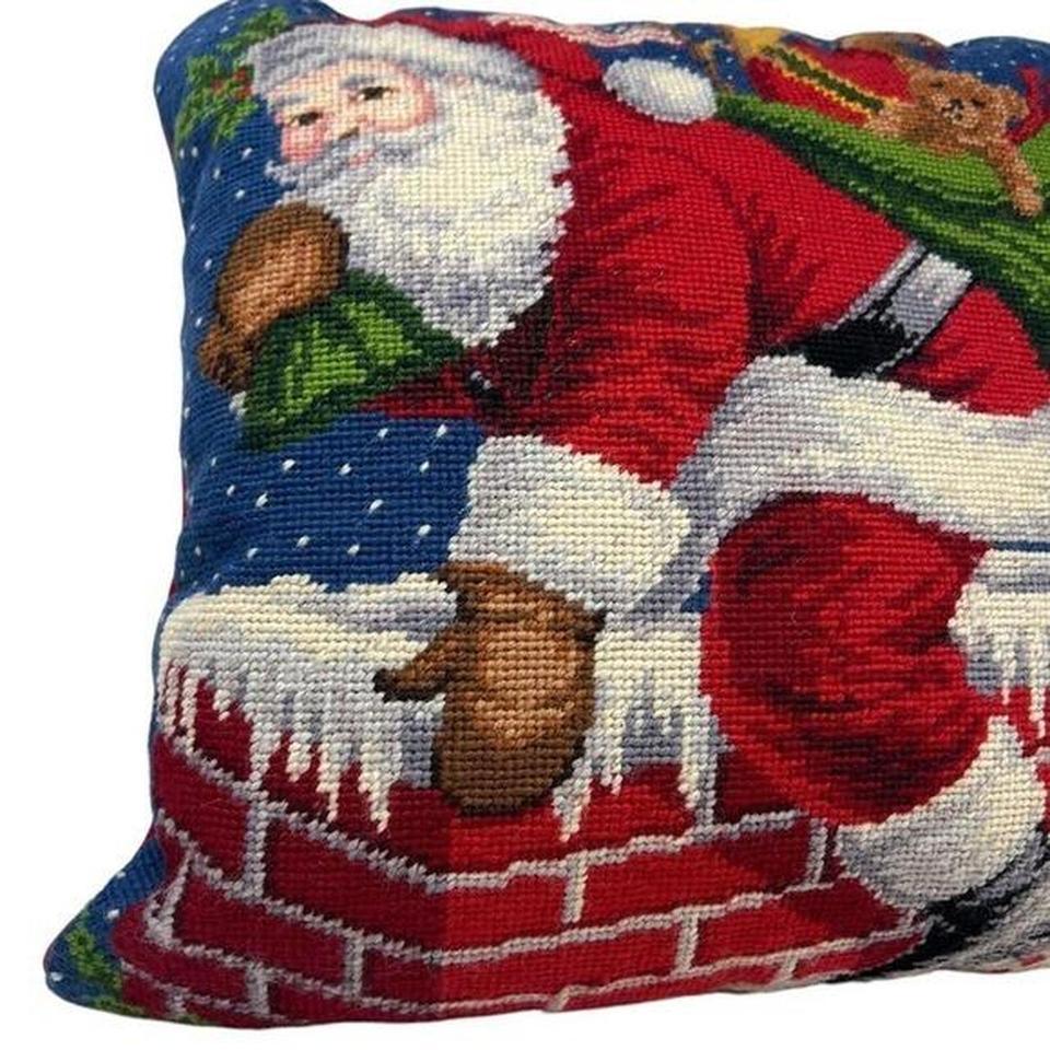 Vintage Needlepoint Throw Pillow Traditional 053b 5