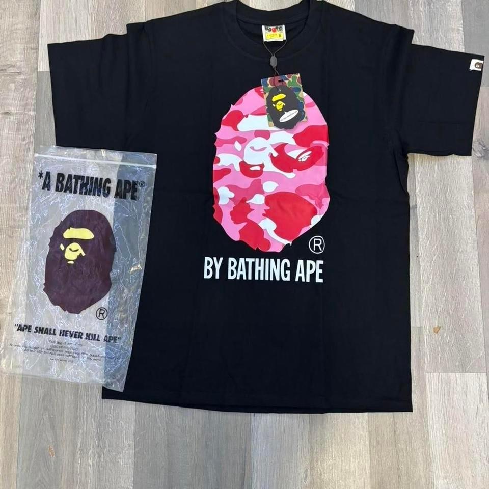 Bape Black Cotton T Shirt With Fbe7