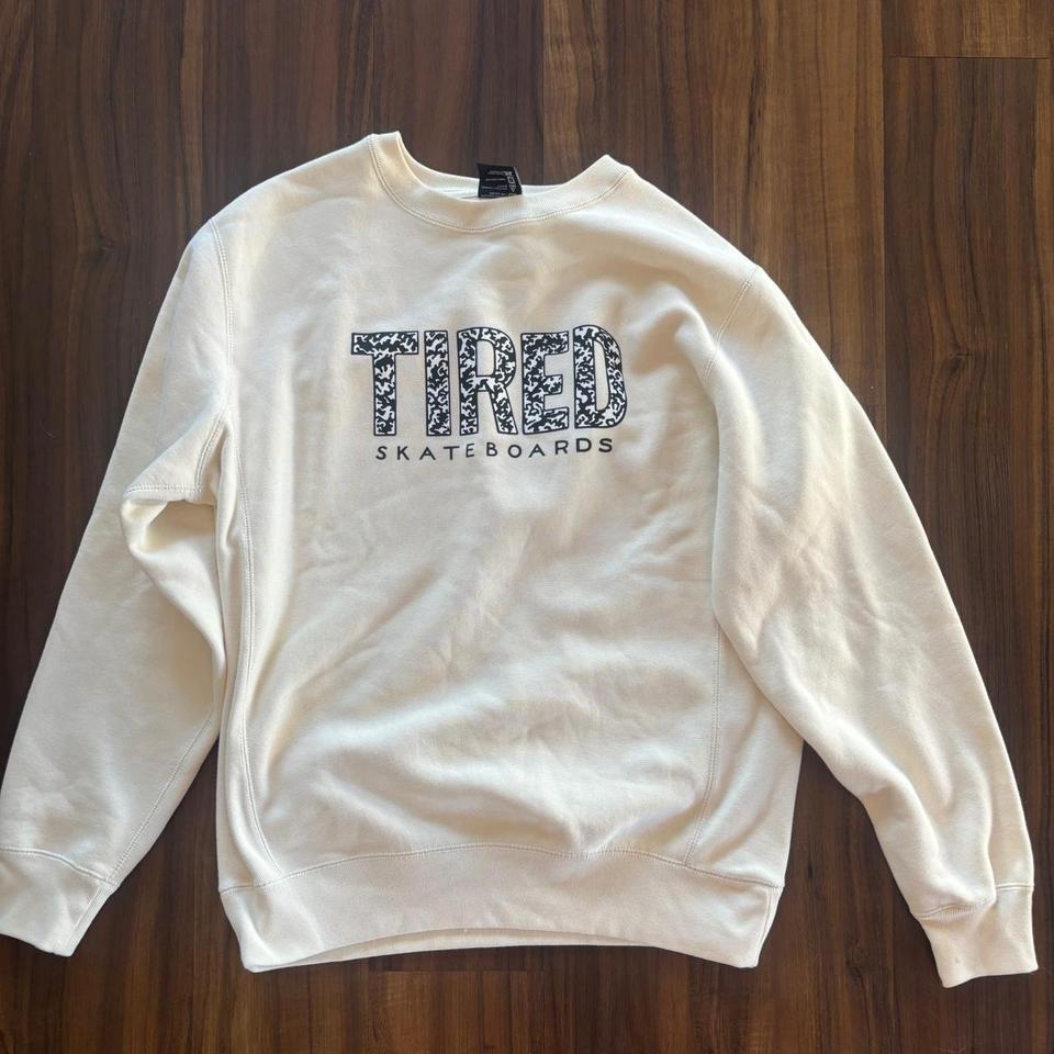 Tired Skateboards Cream Crewneck Sweatshirt 742a