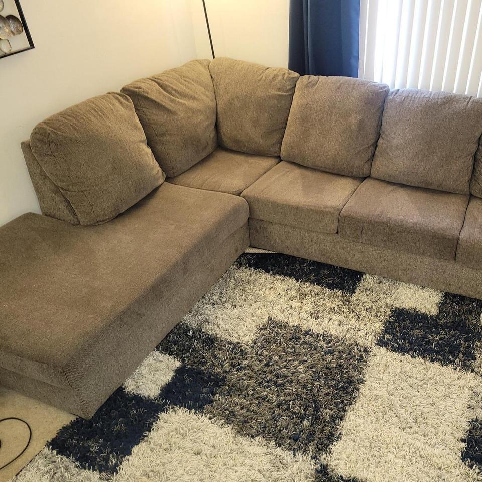 Large Grey Chaise Sectionall Couch A0e3
