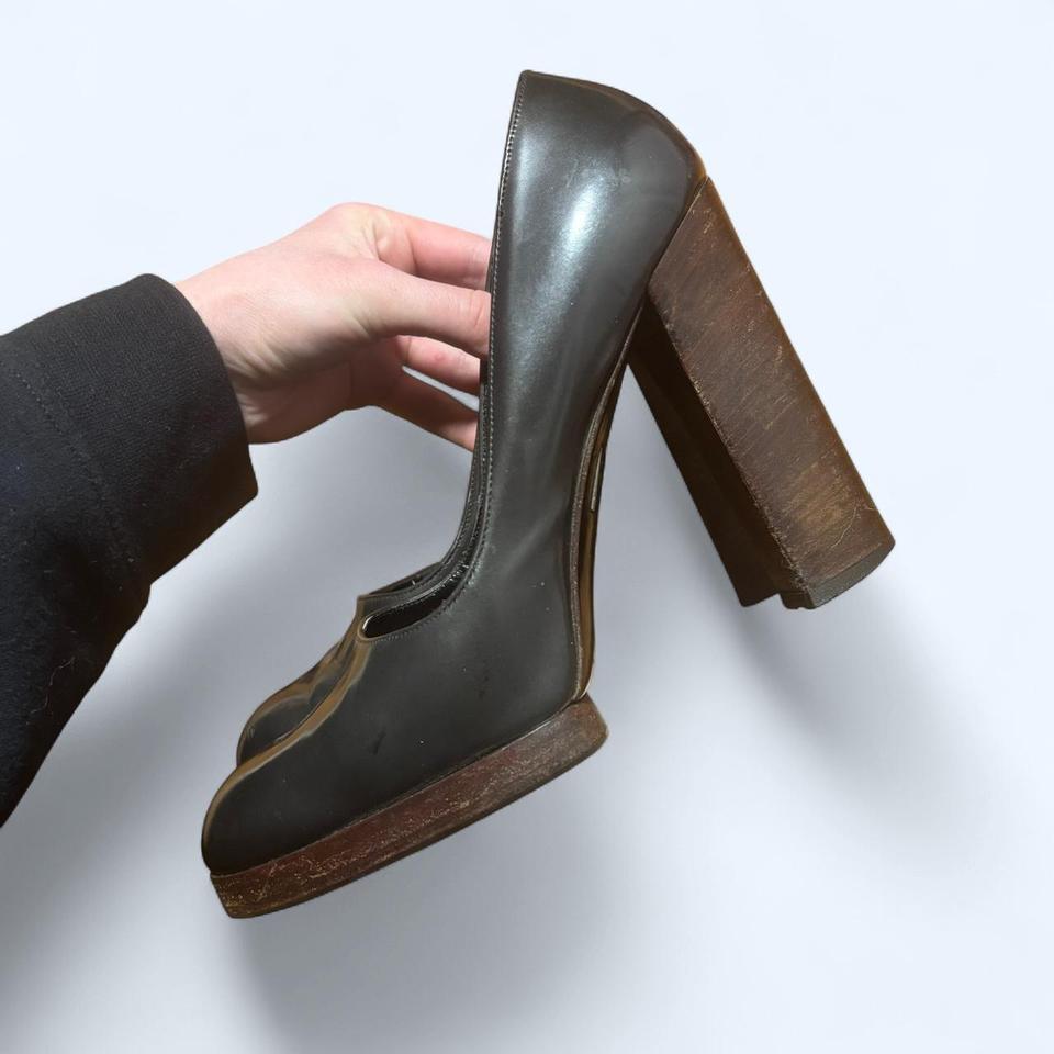 Gucci Leather Stack Wooden Heel