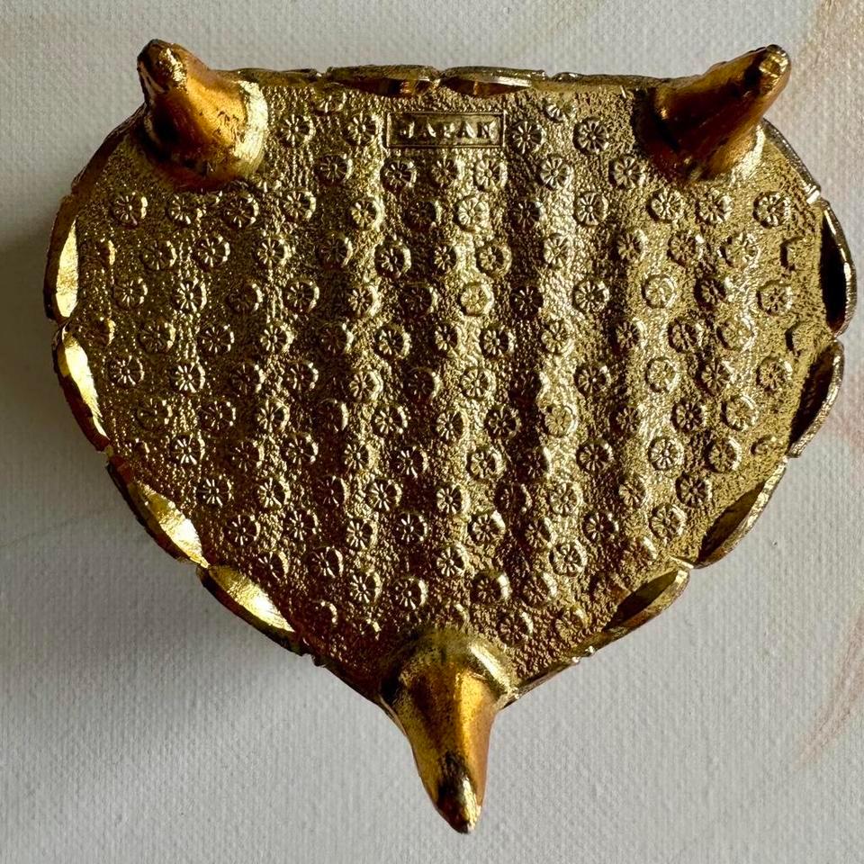 Vintage Japanese Gold Heart Trinket F8aa 5