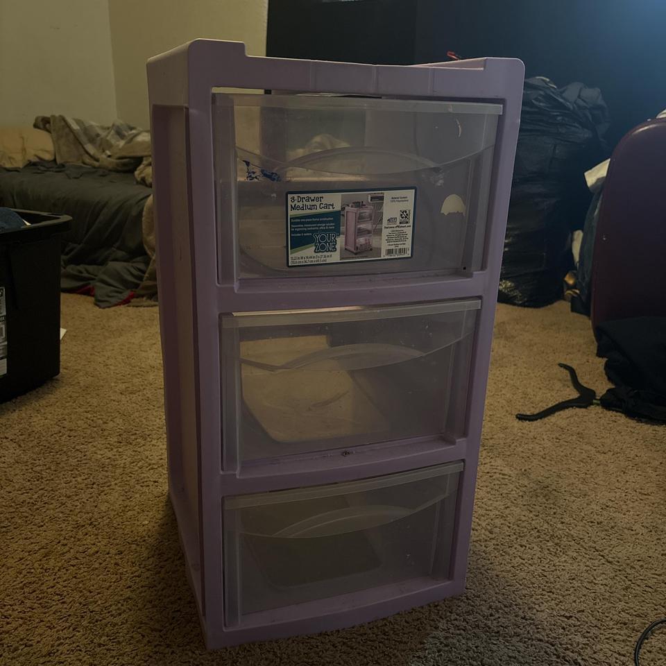 Purple 3 Drawer Storage Unit 83c3
