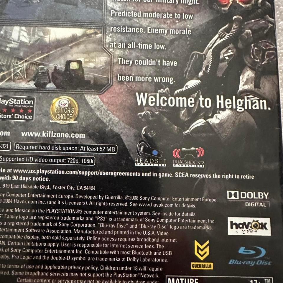 Killzone 2 Ps3 Sony Playstation 4