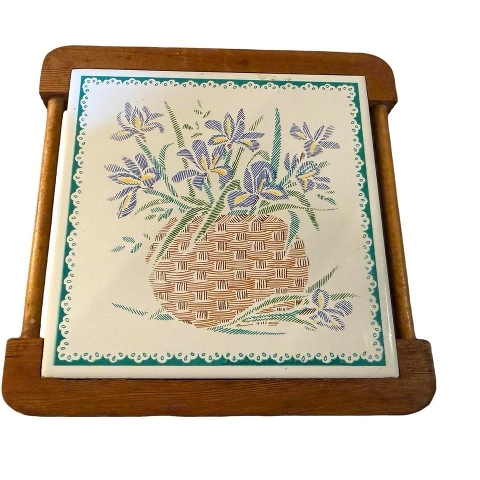 Vintage Ceramic Tile Trivet By 1fe0