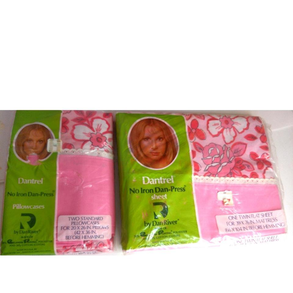 Vintage Dantrel Pink Floral Flat F8c2 2