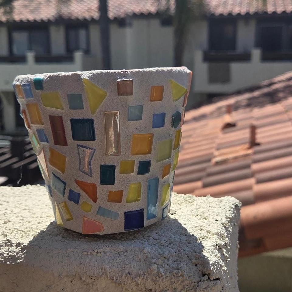 Mosaic Flower Pot With Colorful 37d7 5
