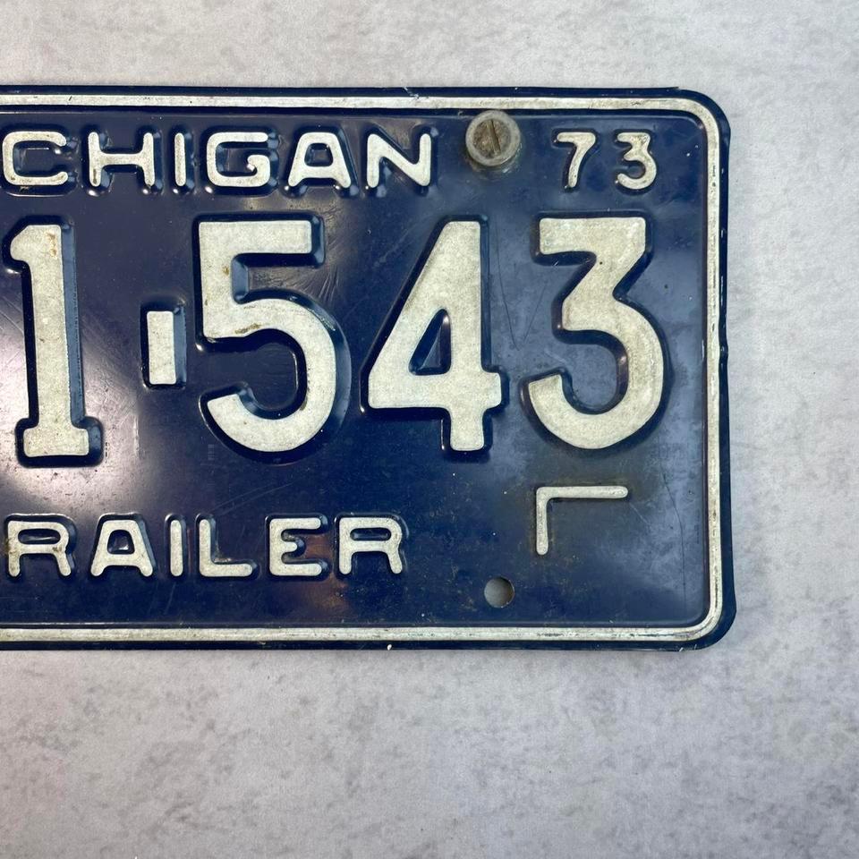 1973 Michigan Trailer License Plate A9eb 3