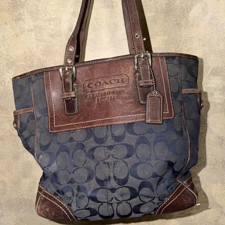 Coach Brown And Blue Handbag 615e 3
