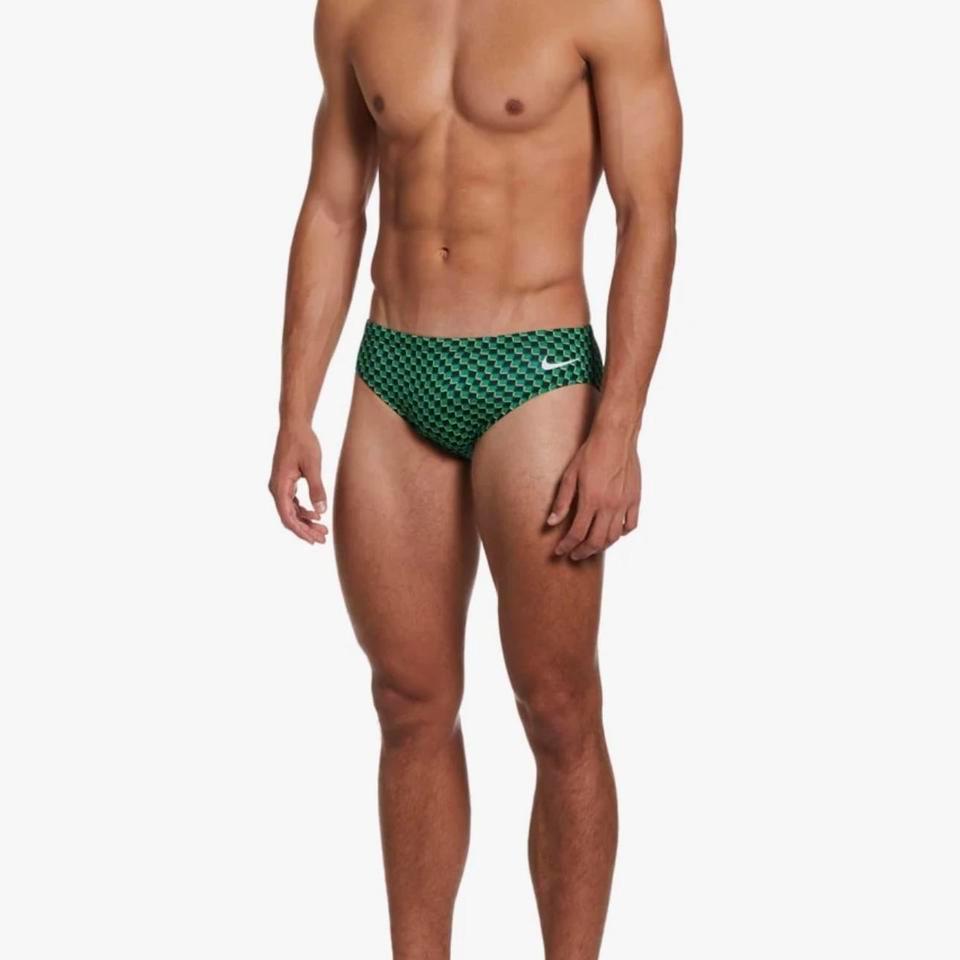 Nike Green Checkered Swim Briefs D20e