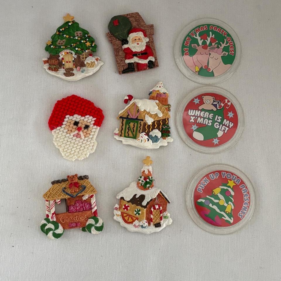 Vintage Christmas Refrigerator Magnet Lot 0bdb
