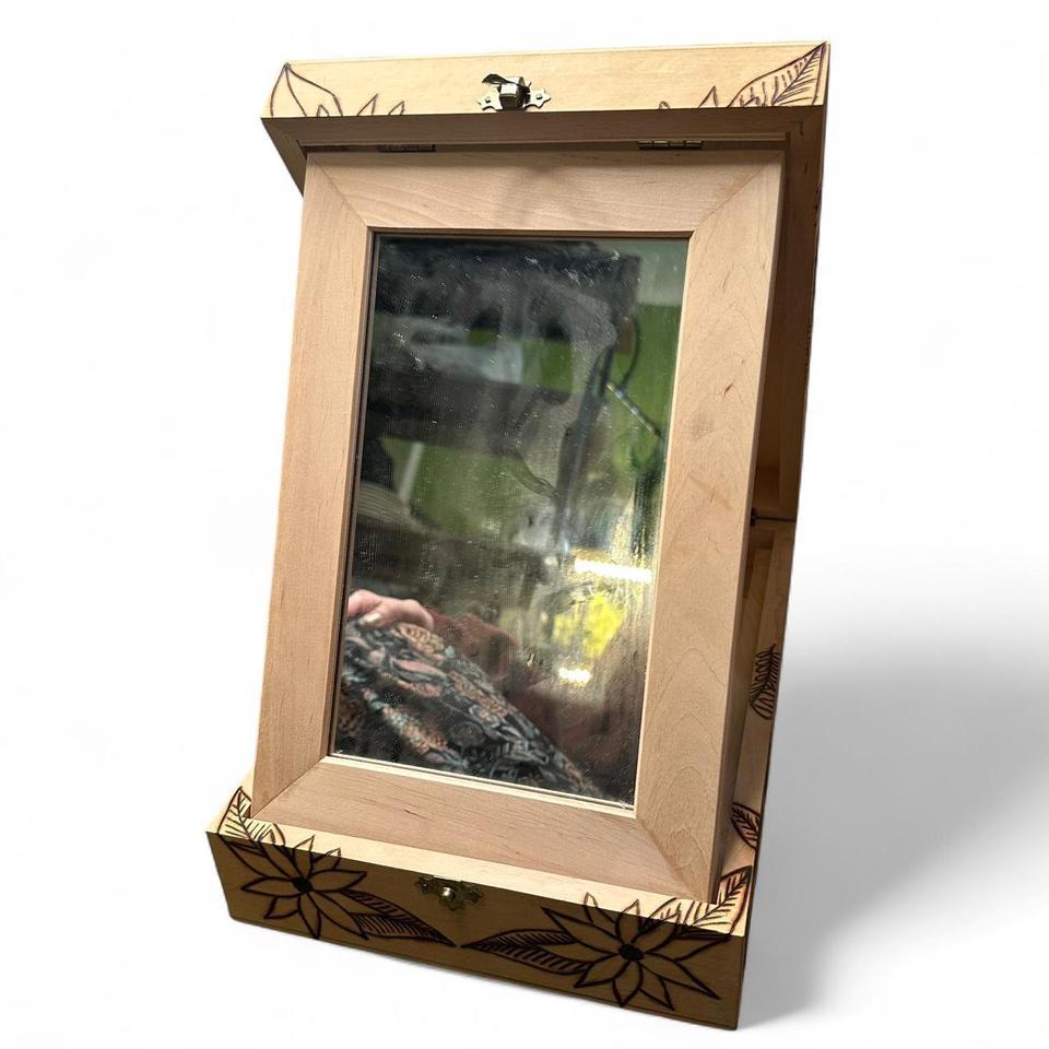Wooden Box With Floral Design