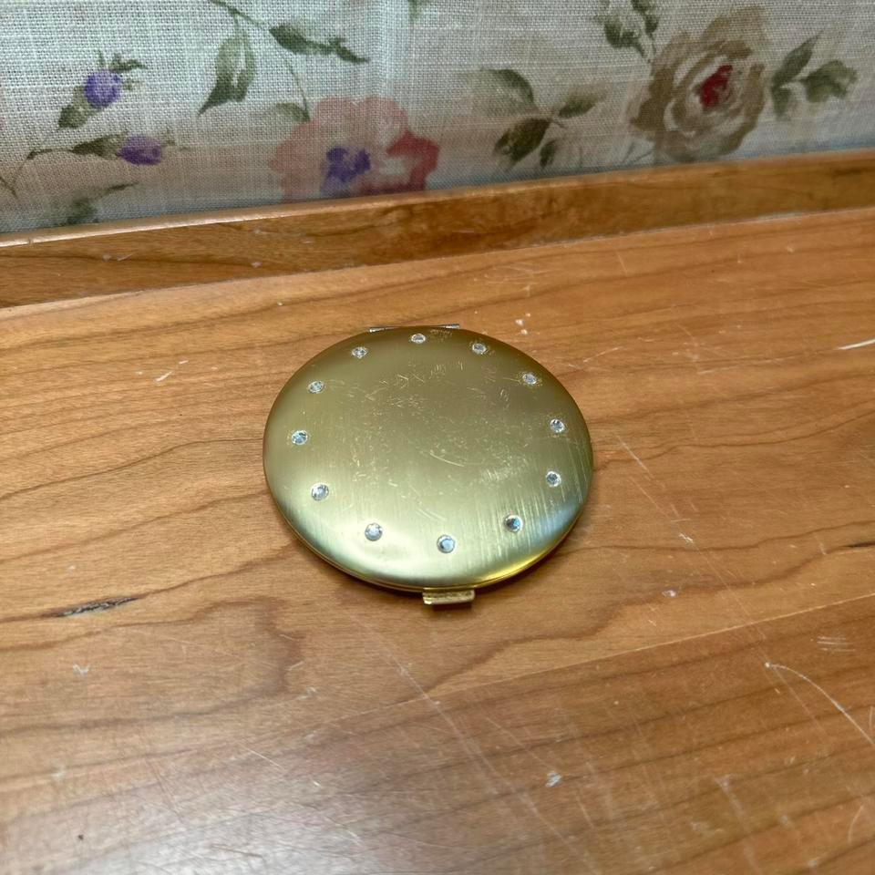 Gold Compact Mirror With Rhinestones F582 2