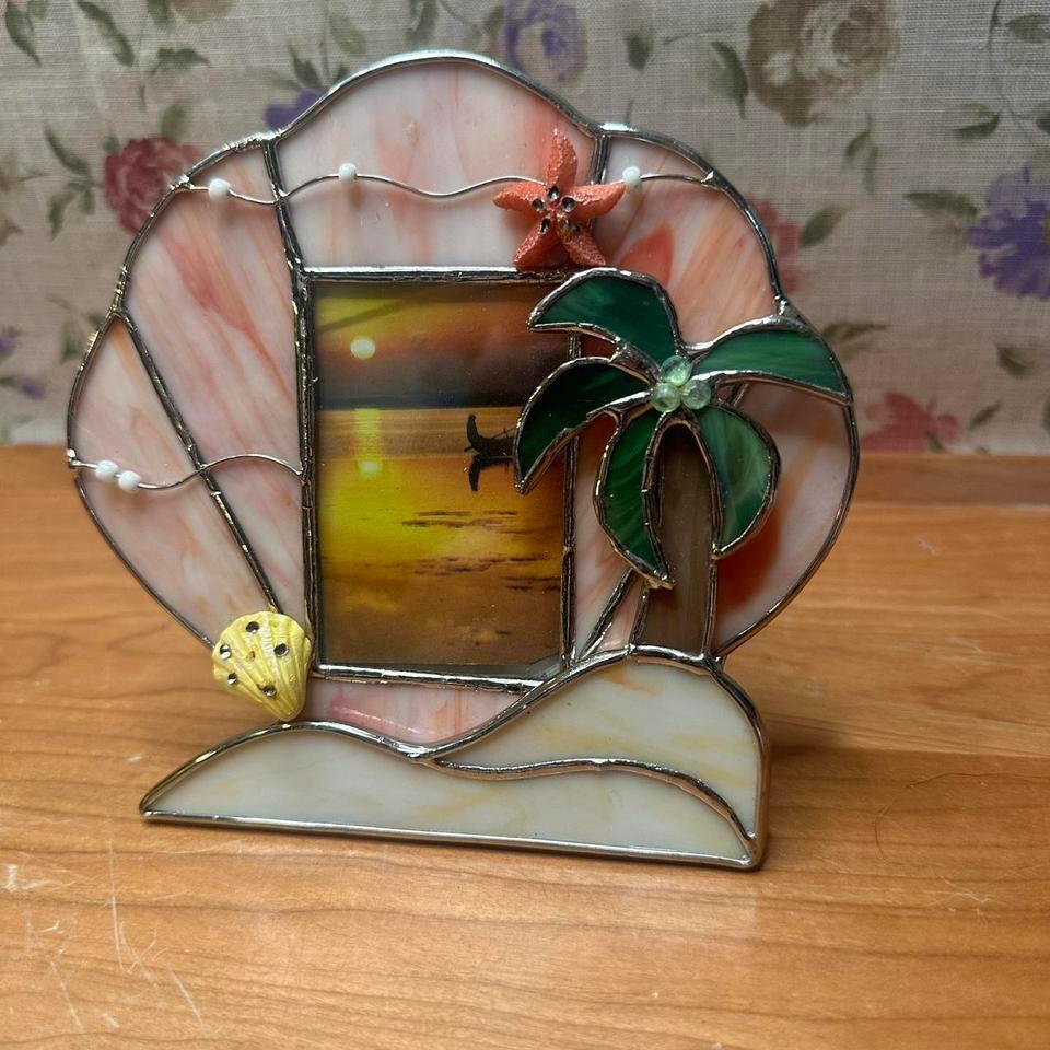 Stained Glass Beach Scene Photo 73e1 2