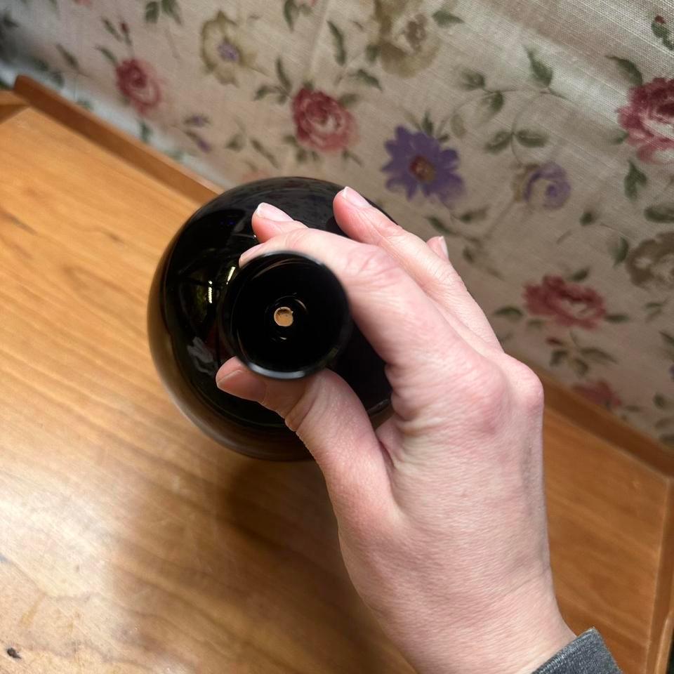 Black Bubble Glass Taper Candle 18e1 4