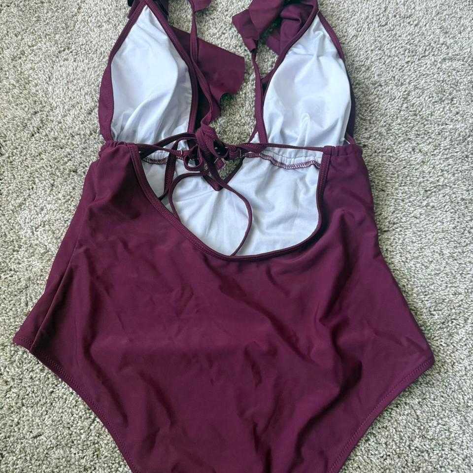 Cupshe Burgundy One Piece Swimsuit 4edf 2