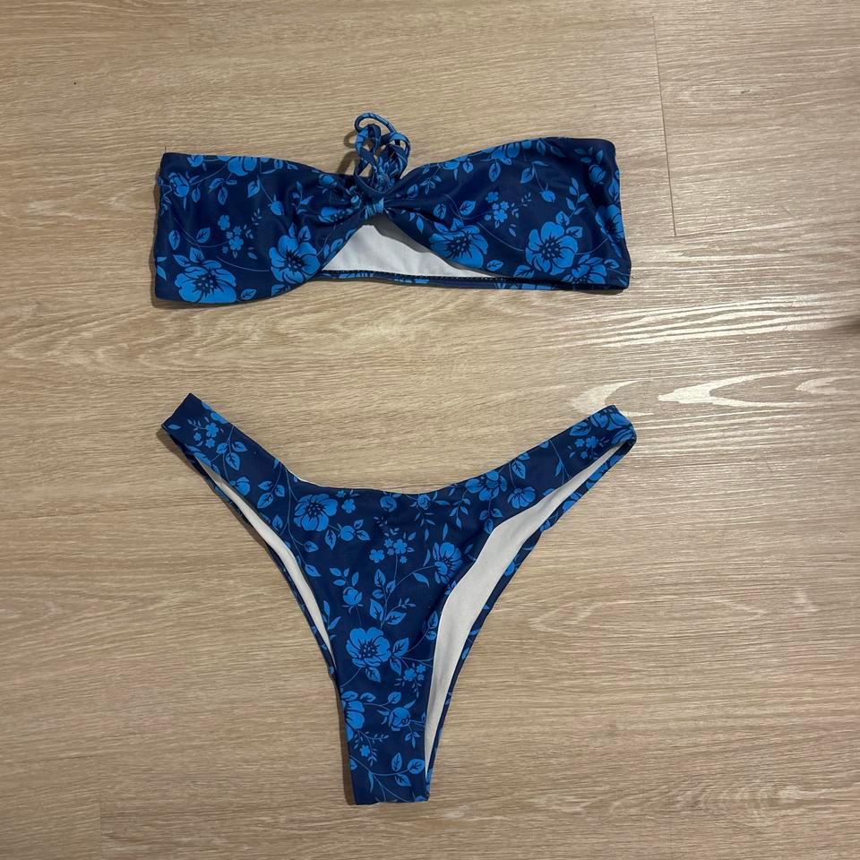 Blue Floral Bikini Set Swimwear 47b6