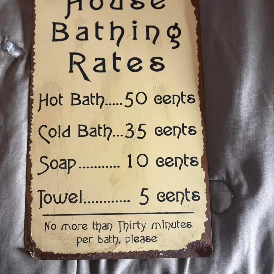 House Bathing Rates Metal Sign 5444
