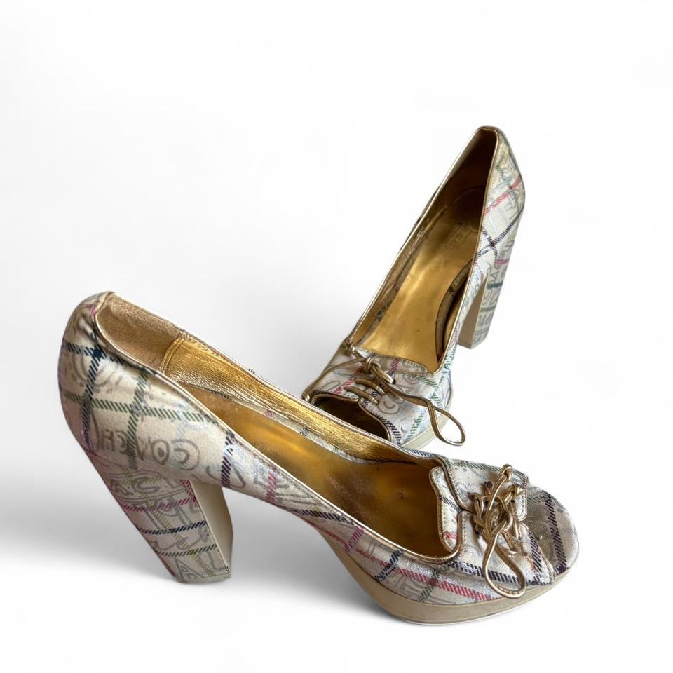 Tan And Cream Plaid Platform D4e6