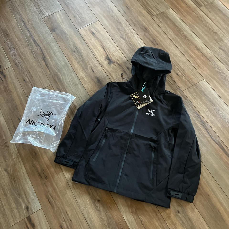 Black Windbreaker Jacket Coat Great 482a