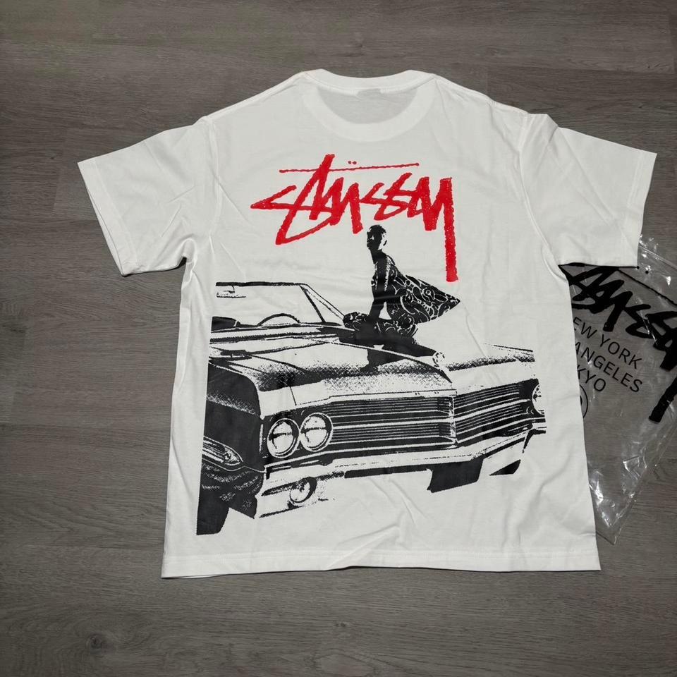 Stussy White Tee With Red 6f04