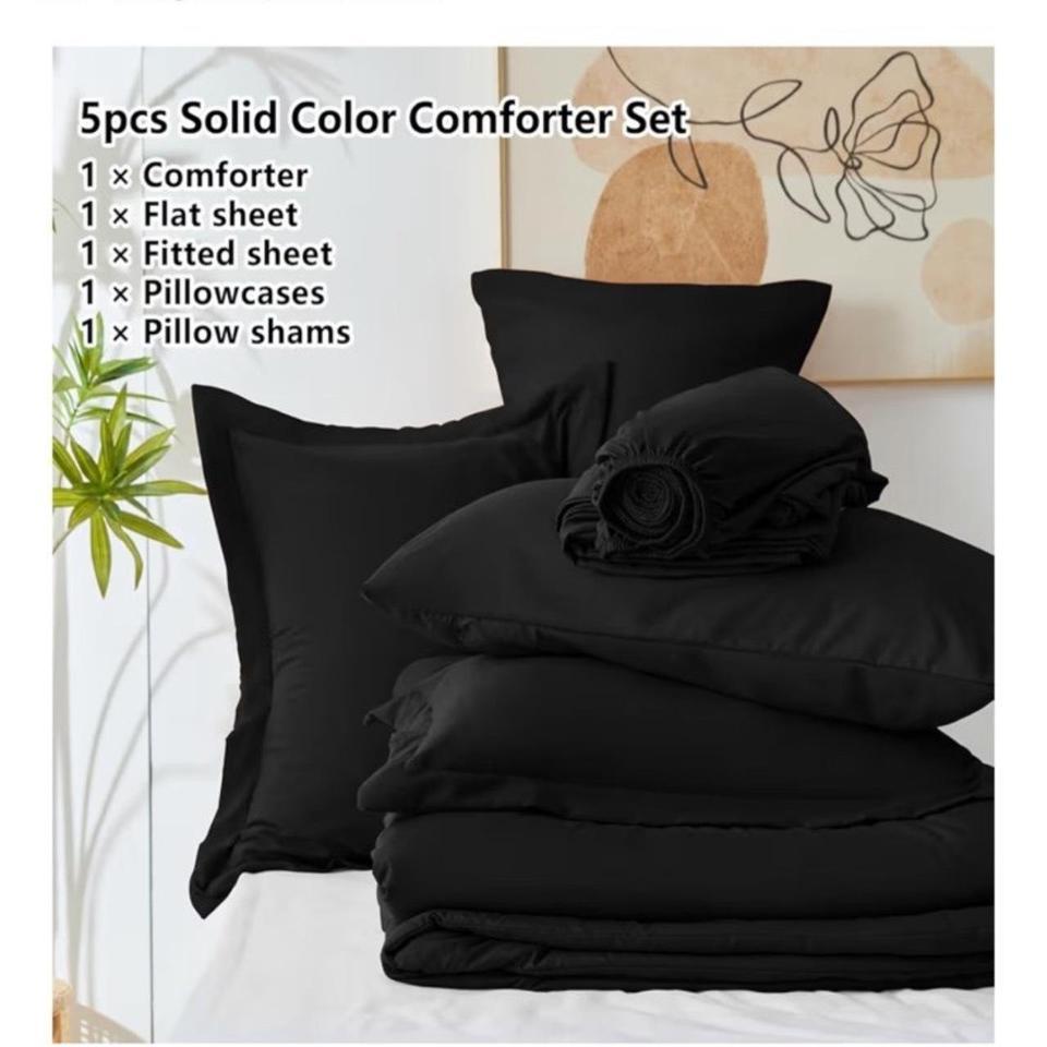 Cozylux Black Comforter Set Twin 4d85 2