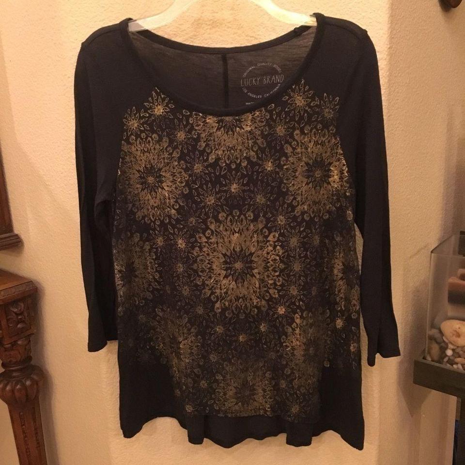 Black Top With Metallic Gold