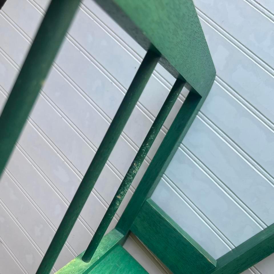 Vintage Green Wood Magazine Rack 77cc 8