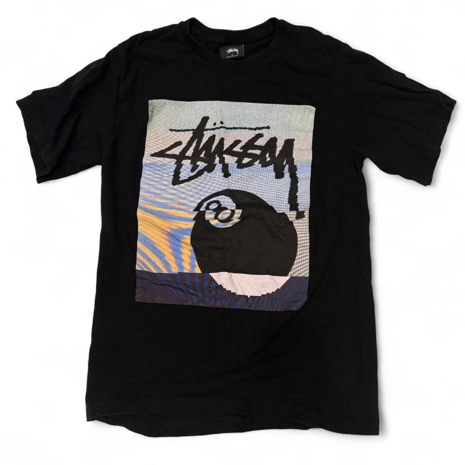 Stussy Black Graphic Eight Ball T Shirt