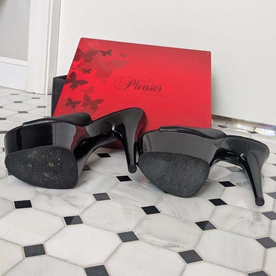 Black Pleaser Slide On Stilettos 3026 4