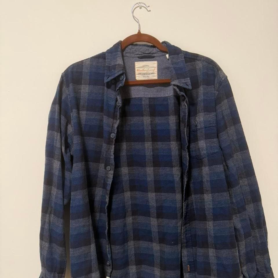 Blue Black Plaid Flannel E205
