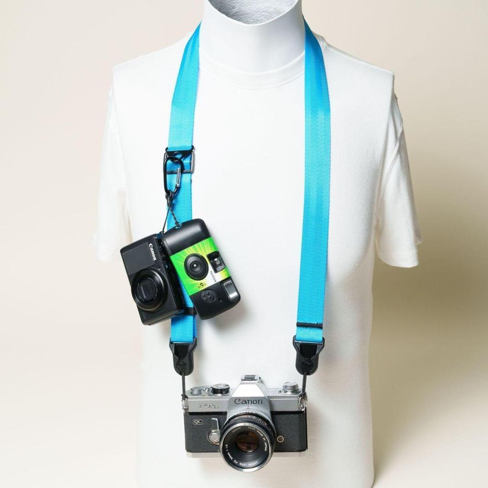 Blue Adjustable Camera Neck Strap