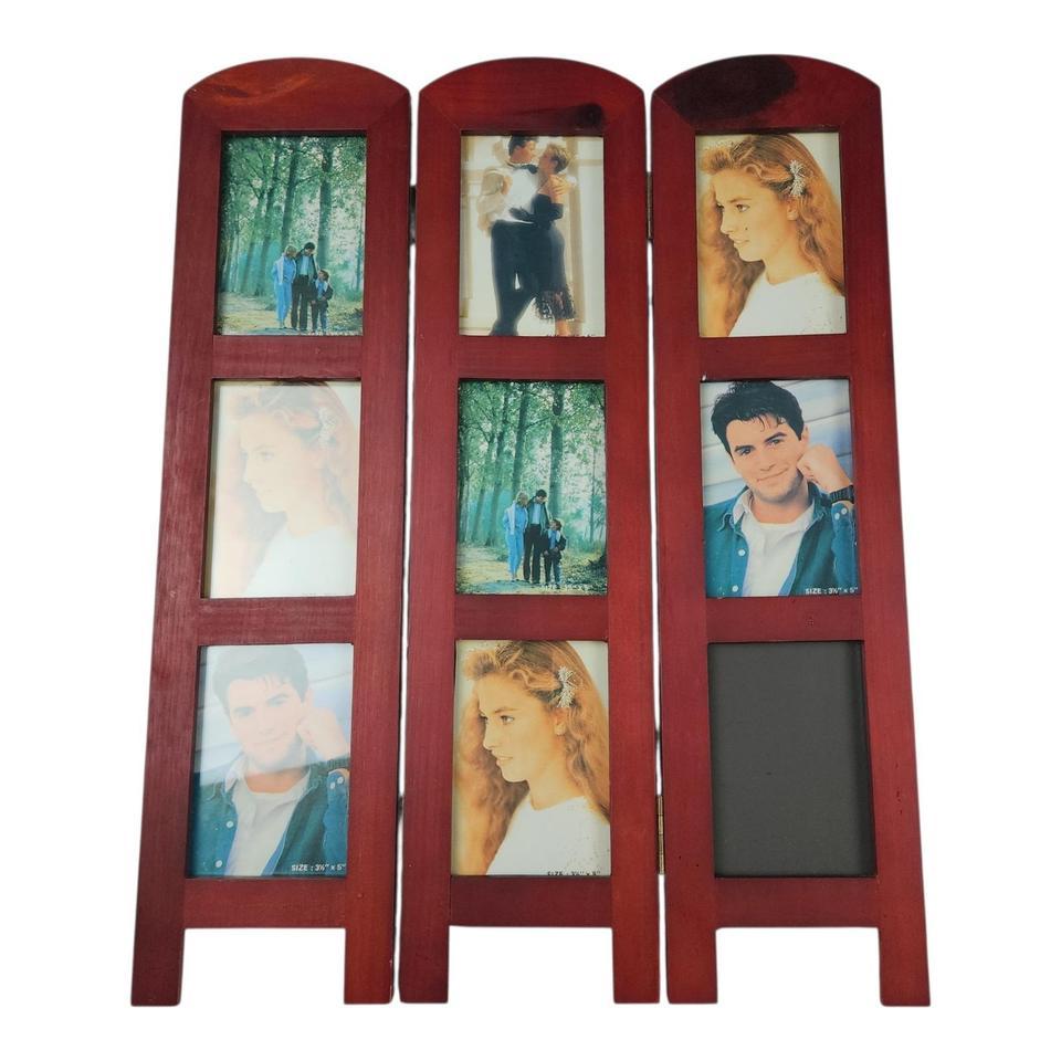 Vintage 3 Panel Folding Screen Picture 62cb 3