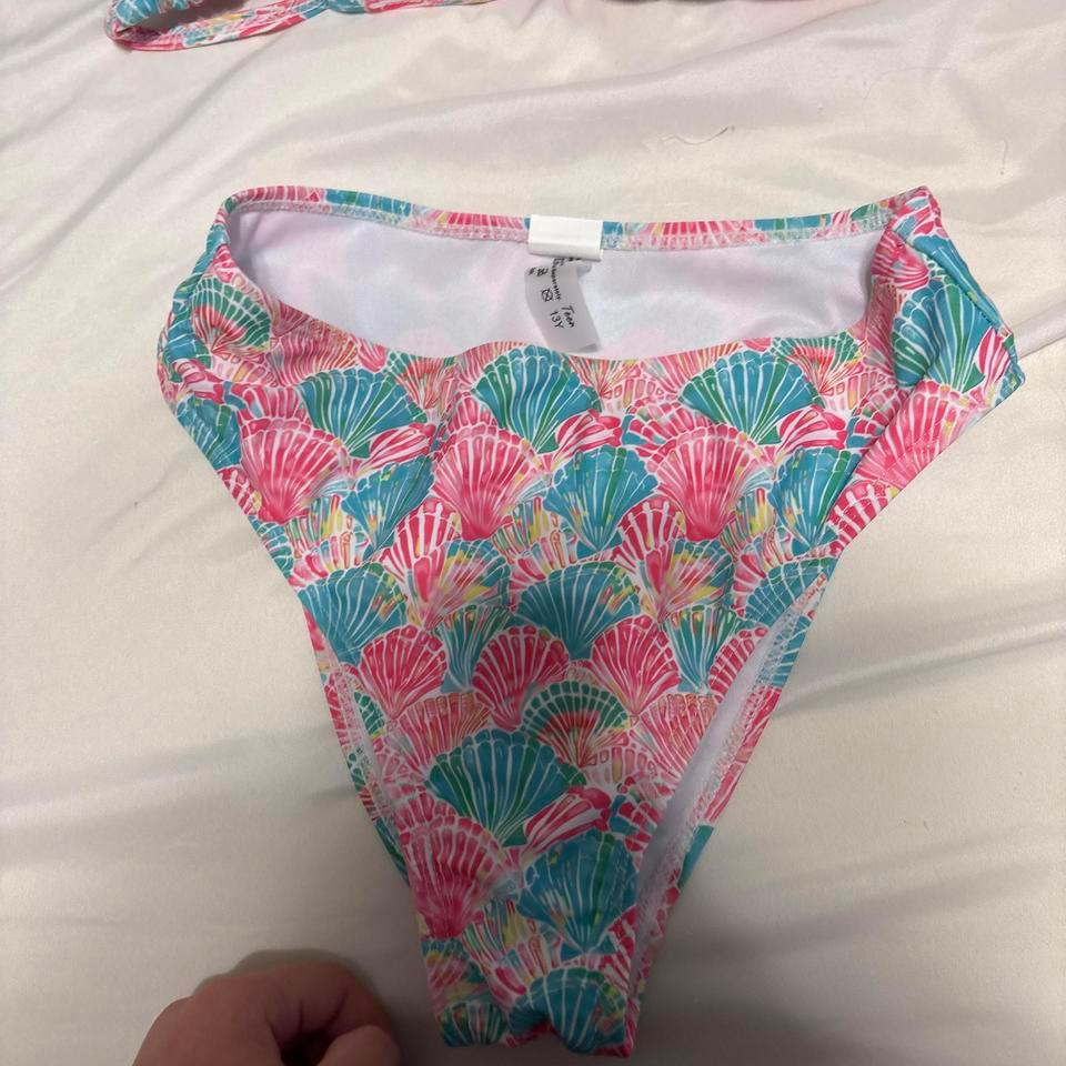 Pink Blue Shell Print 6207 4
